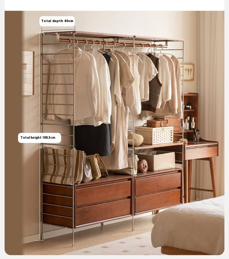 Oak Solid Wood Retro Style Side Cabinet