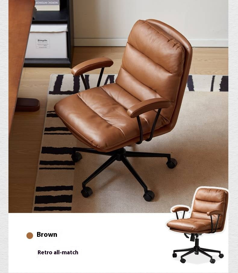 Leather Soft Rotating Office Armchair