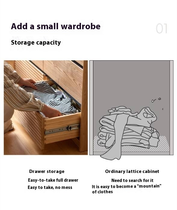 Ash Solid Wood Modern Multi-function Dressing Table