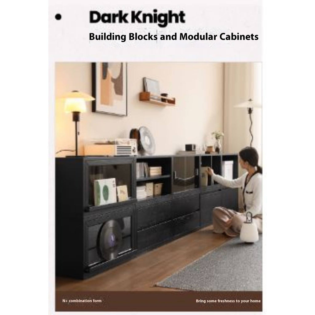 Oak Solid Wood TV Stand Combination Bookcase