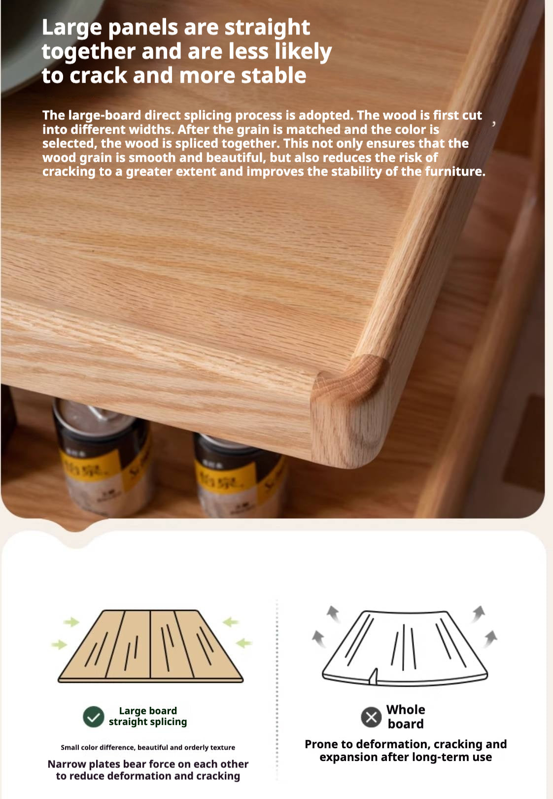 Oak Solid Wood Square Coffee Table Module Combination
