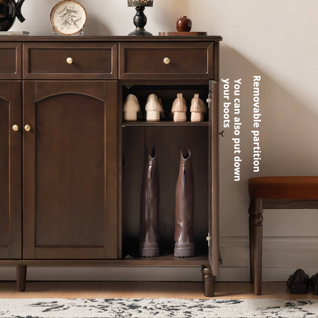 Poplar Solid Wood American Retro Shoe Cabinet
