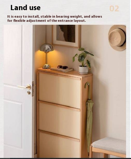 Beech Solid Wood Shoe Cabinet Hallway Cabinet