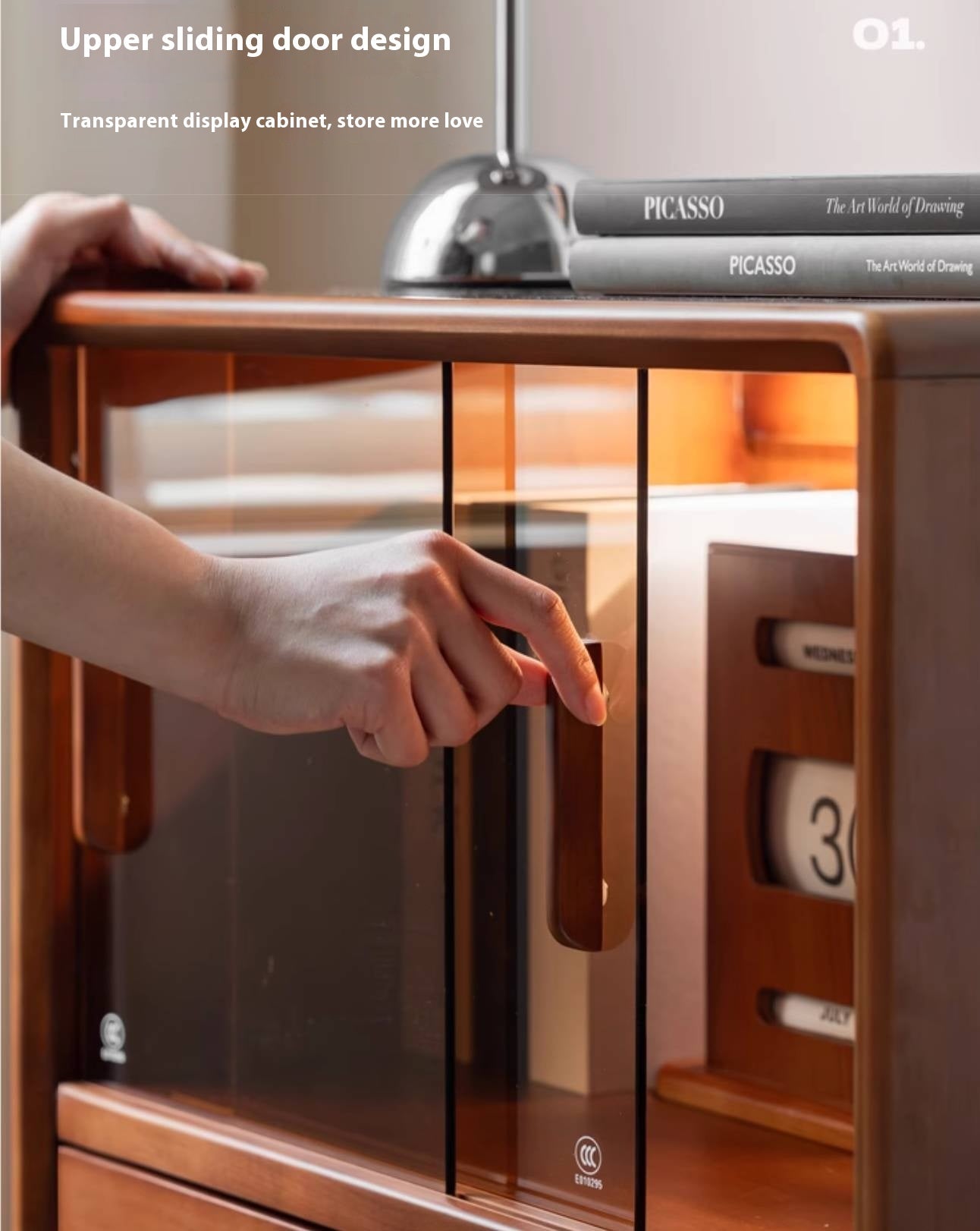 Poplar Solid Wood Middle Ages Side Cabinet