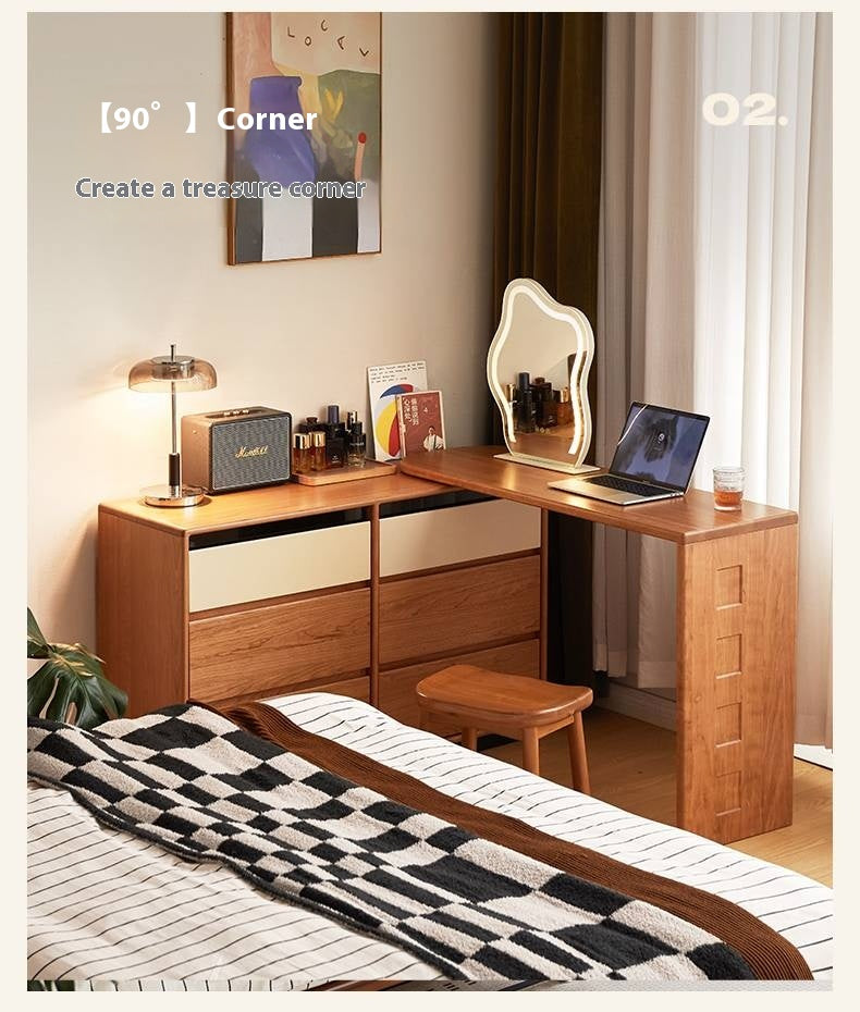 Cherry Solid Wood Modern Style Dressing Table