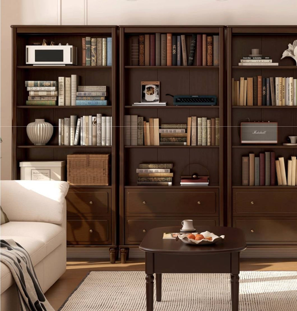 Poplar, Black Walnut Solid Wood American Style Bookcase
