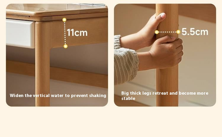 Beech Solid Wood Kids Learning Desk with Eye Protection Lamp