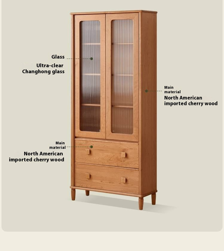 Cherry Solid Wood Middle Ancient Style Bookcase