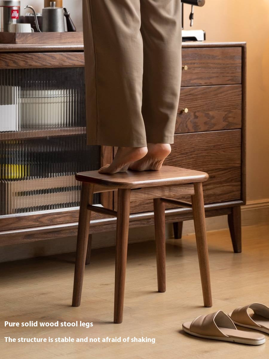 Black Walnut, Oak, Cherry, Rubberwood, Sandalwood Solid Wood Dressing Stool