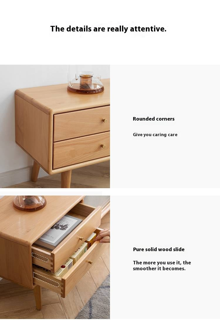 European Beech Solid Wood Floor TV Stand