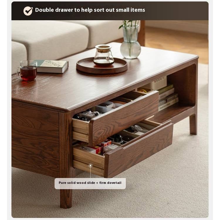 Solid Rubberwood, Oak Solid Wood Nordic Coffee Table
