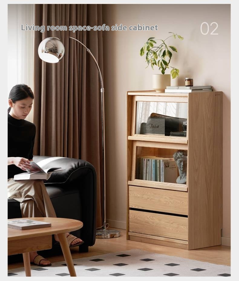 Ash Solid Wood Modern Side Cabinet