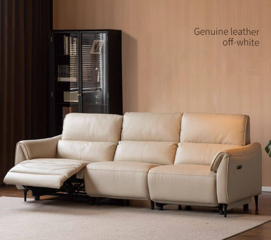 Leather Top Layer Cowhide Retractable Electric Sofa