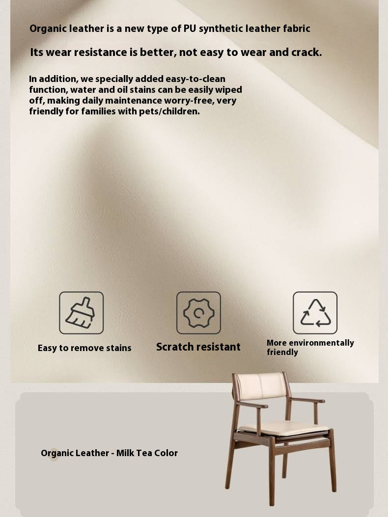 Golden Sandalwood Solid Wood Dining Soft Chair