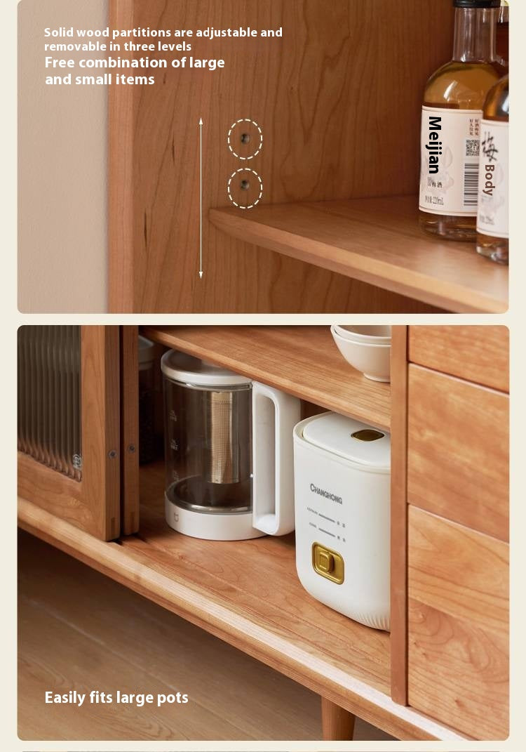 Cherry, Ash Solid Wood Ancient Style Ultra Thin Side Cabinet