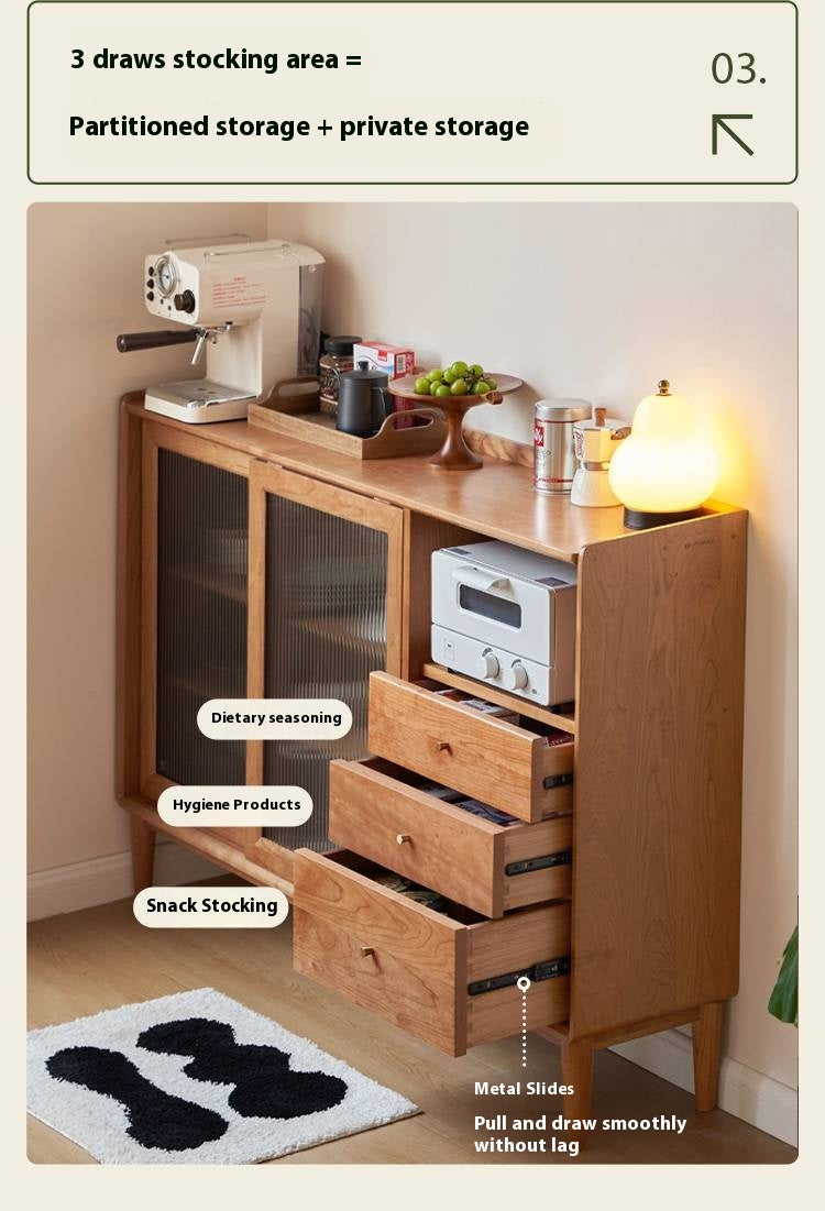 Cherry, Ash Solid Wood Ancient Style Ultra Thin Side Cabinet