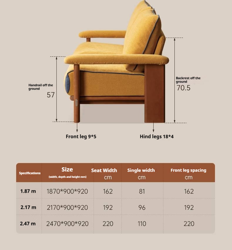 Beech Solid Wood Sofa Ancient Style