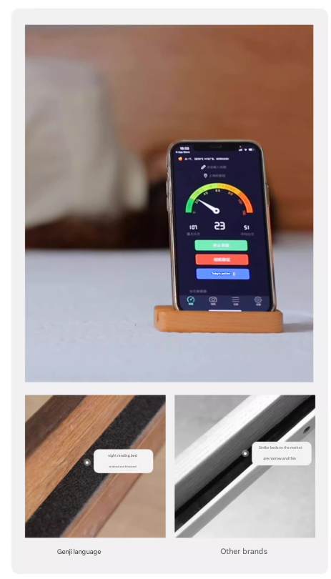 Oak solid wood bed with light walnut-color-USA