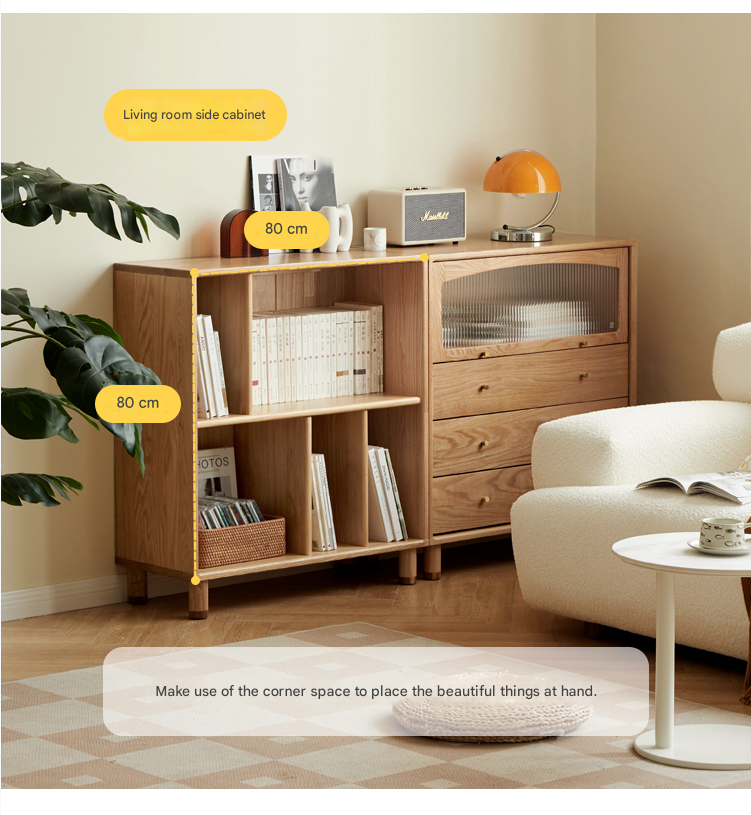 Oak Solid Wood Modern Free Combination Bookshelf