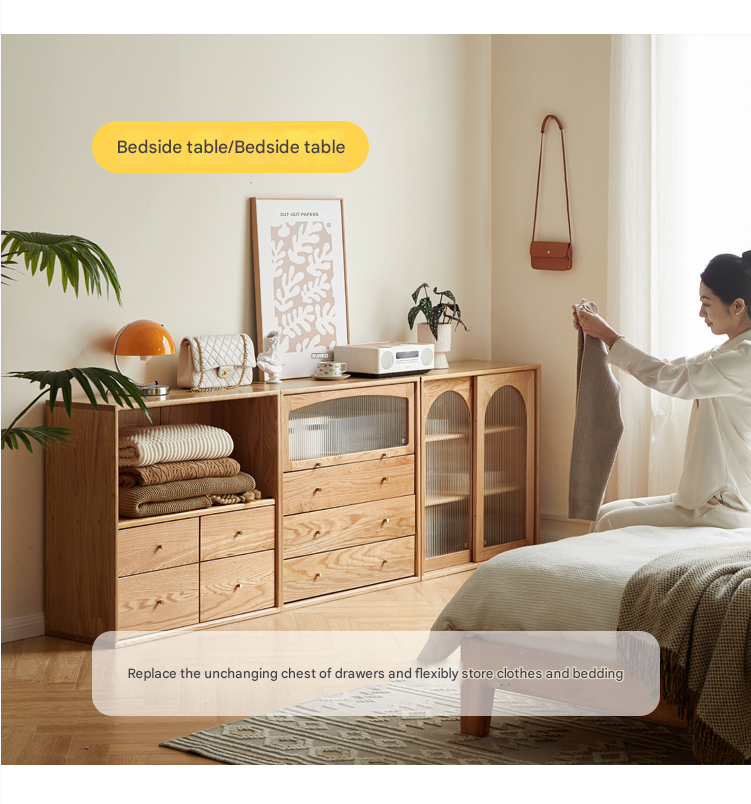 Oak Solid Wood Modern Free Combination Bookshelf