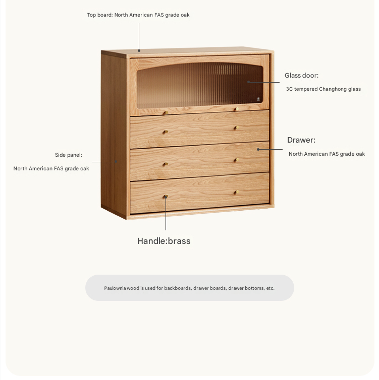 Oak Solid Wood Modern Free Combination Bookshelf