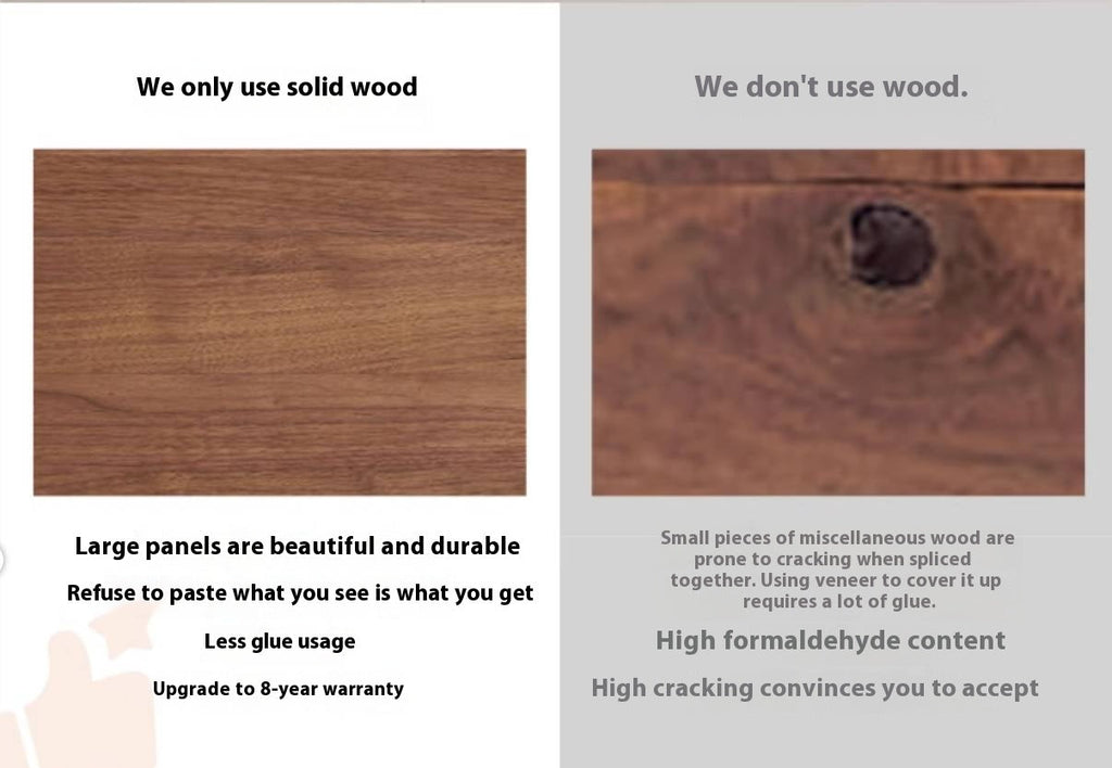 Black Walnut, Ash, Oak Solid Wood Large Board Dining Table