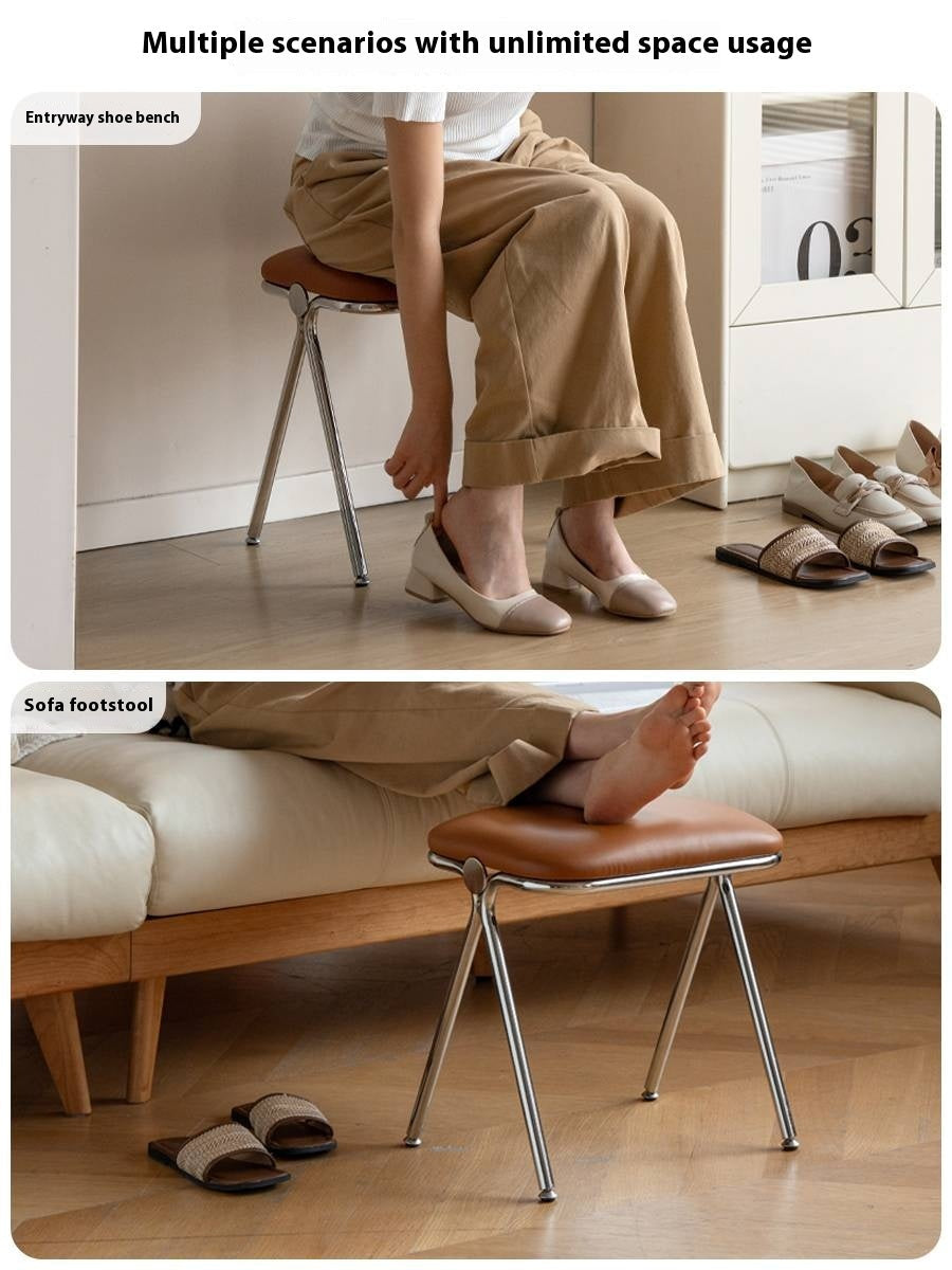 Leather Soft Padded Makeup Stool