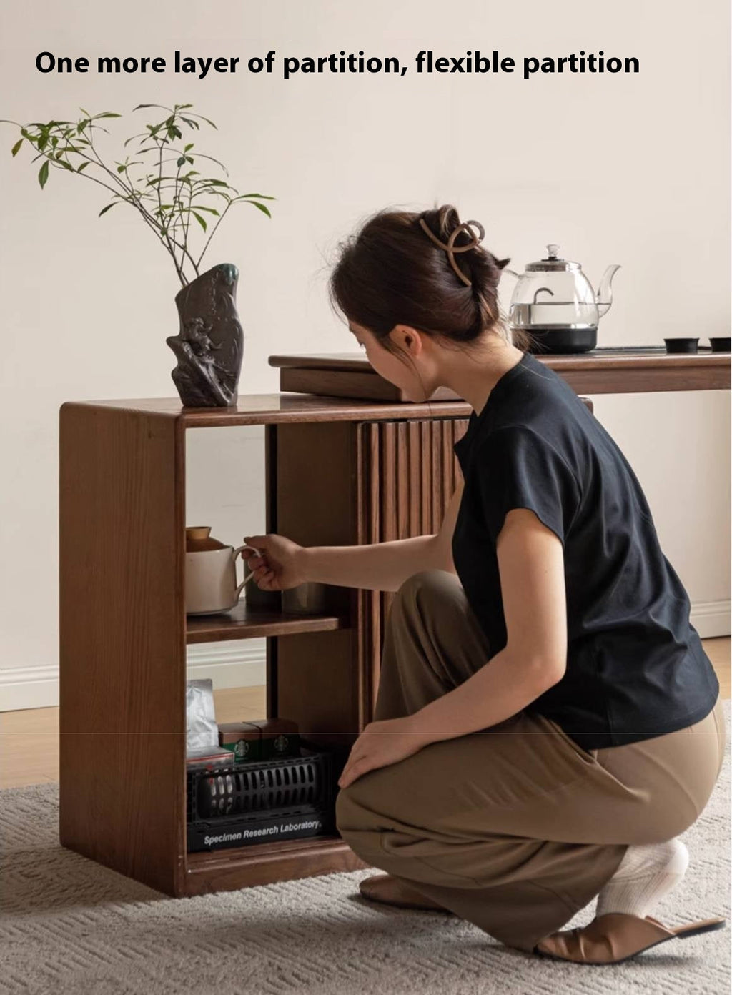 Ash Solid Wood Retractable Office Desk