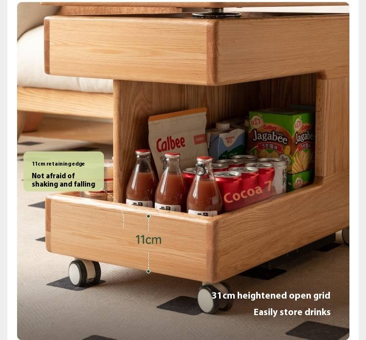 Oak, Ash, Cherry, Black Walnut Solid Wood Rotating Side Table