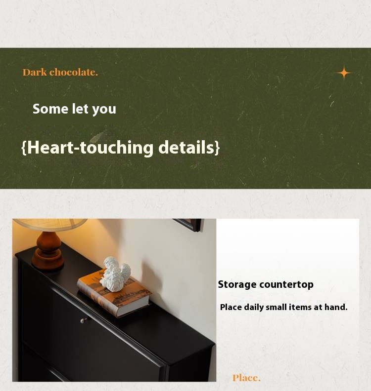 Oak Solid Wood American Retro Style Shoe Cabinet