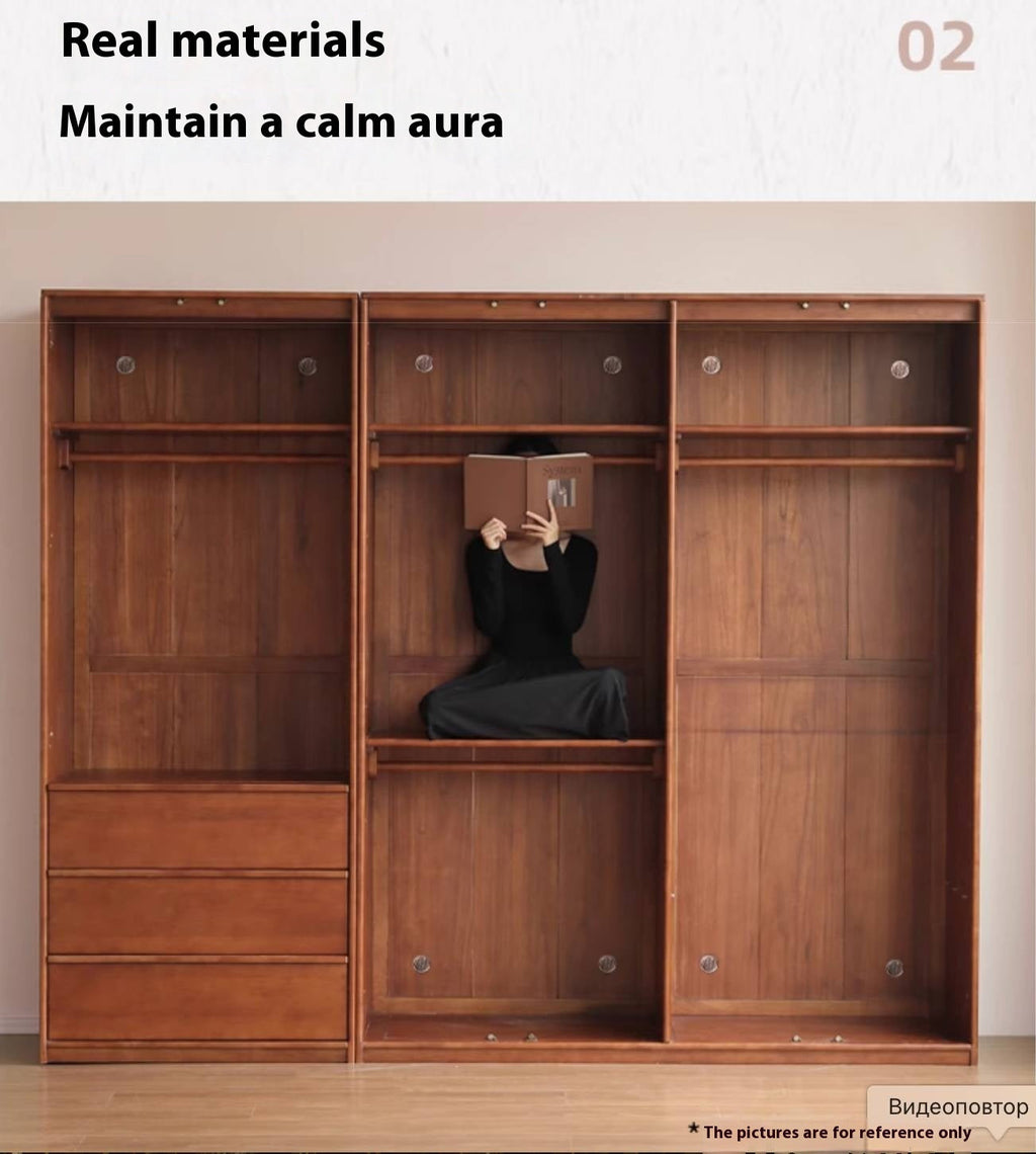 Oak Solid Wood Antique Style Wardrobe.