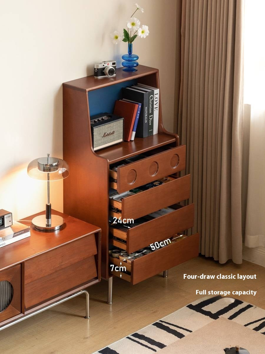 Poplar Solid Wood Middle-Age Edge Cabinet Storage
