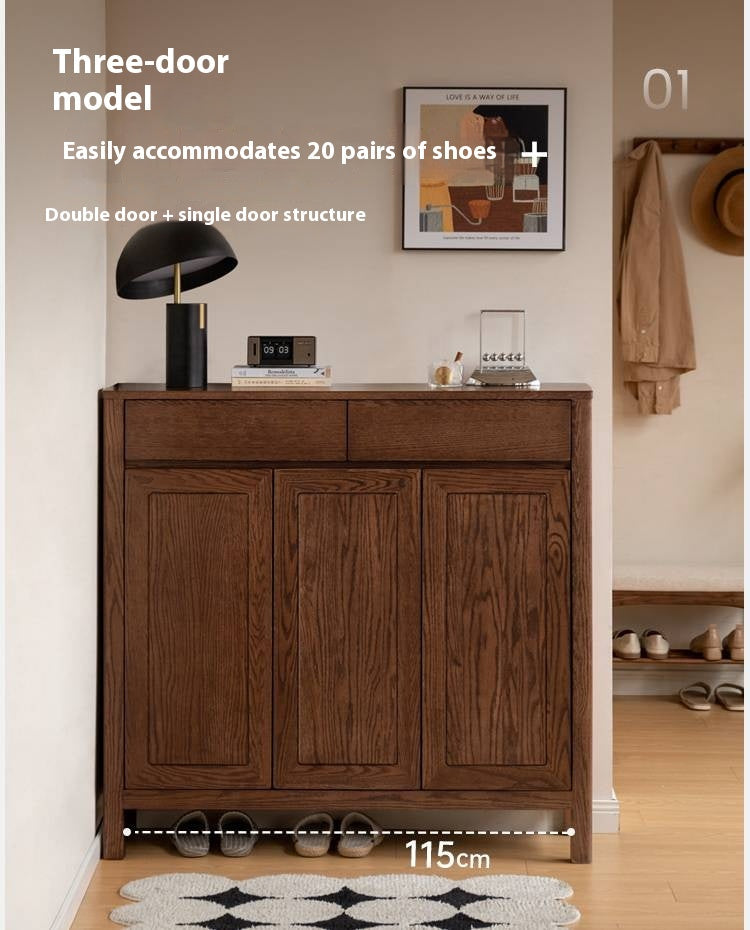 Ash Solid Wood Large Capacity Shoe Cabinet