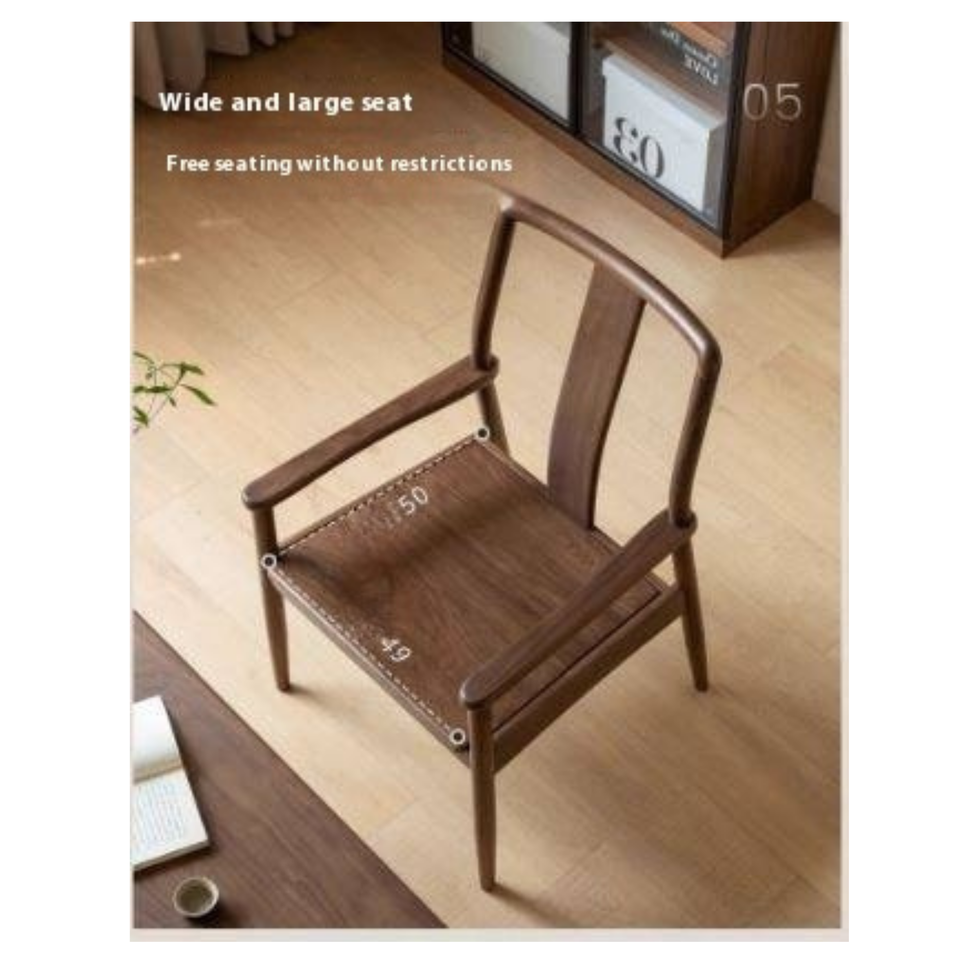 Black Walnut Solid Wood Tea Chair