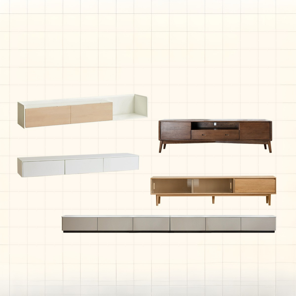 Solid Rubberwood, Oak Solid Wood Scandinavian TV Stand