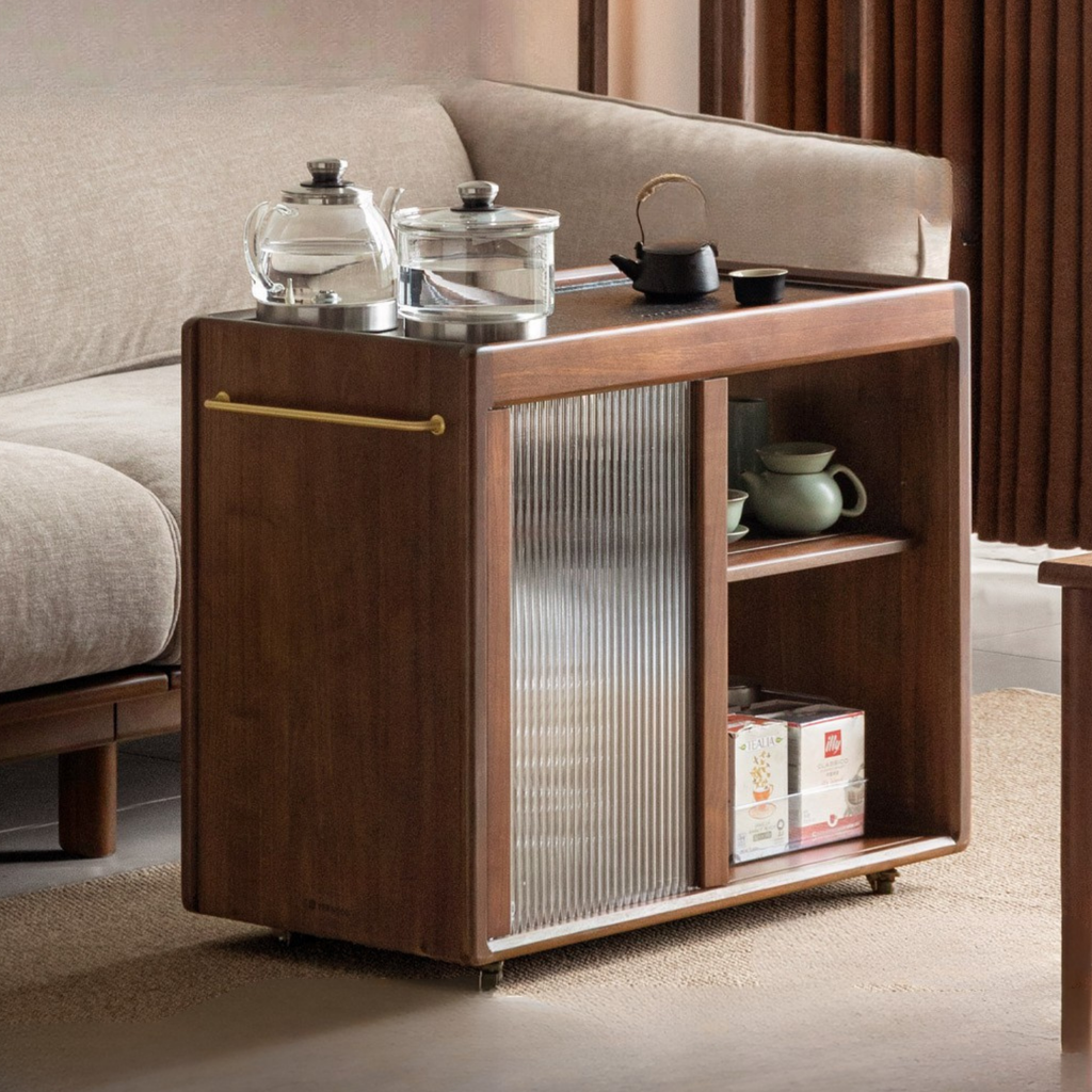 Black Walnut Solid Wood Tea Cabinet