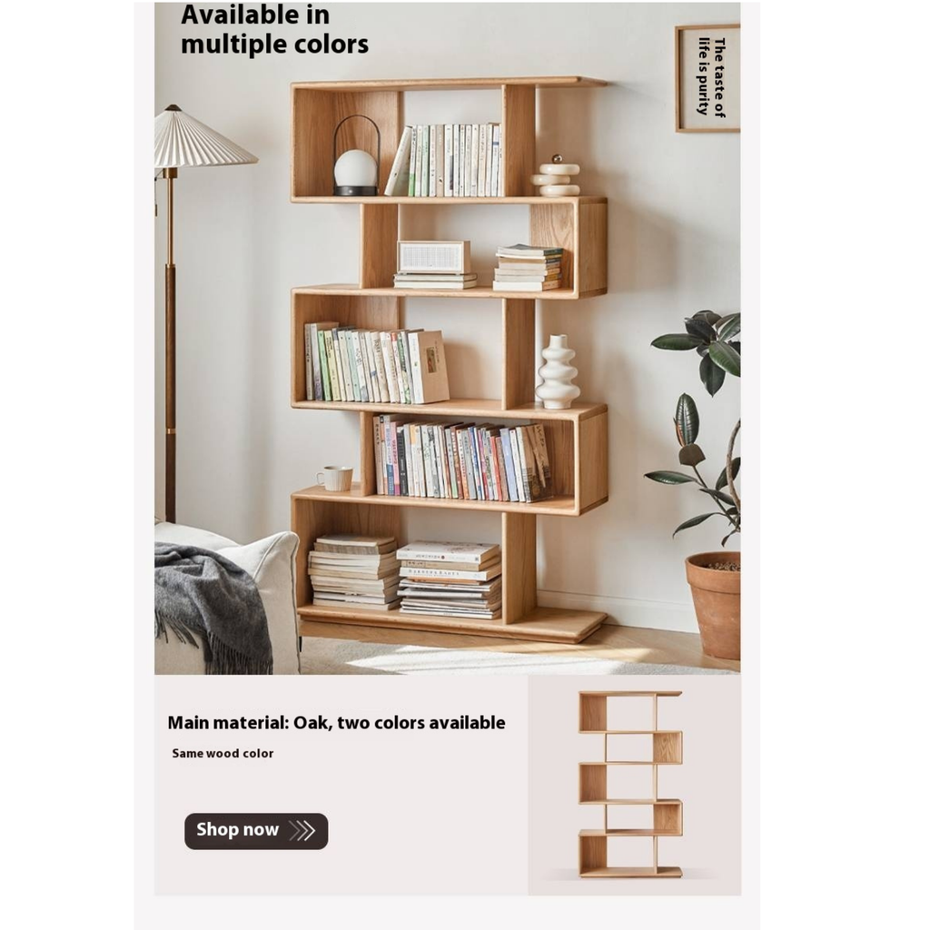 Oak Solid Wood Partition Rack Antique Shelf