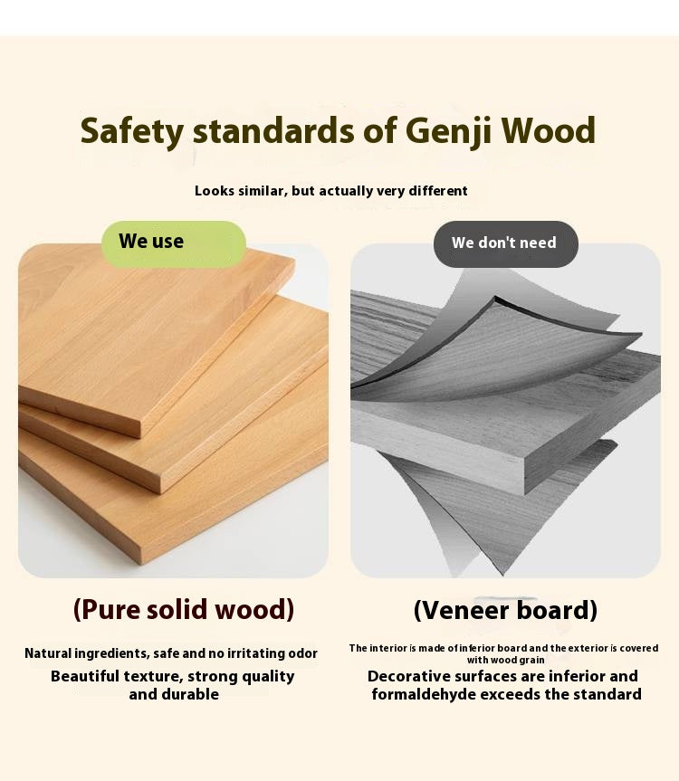 Beech Solid Wood Kids Learning Desk with Eye Protection Lamp