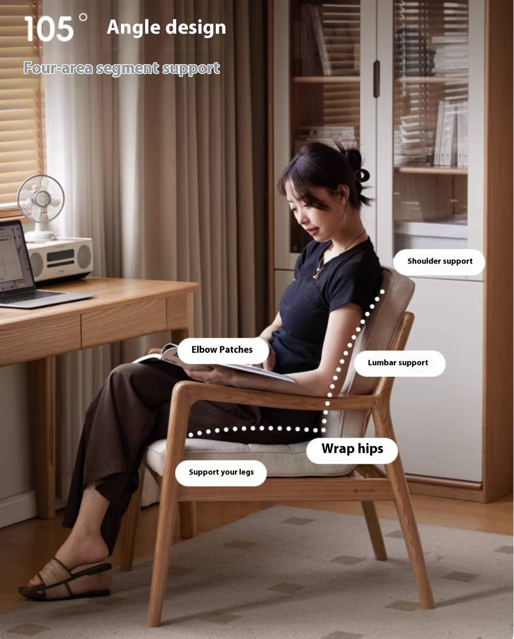 Oak Solid Wood Modern Style Chair