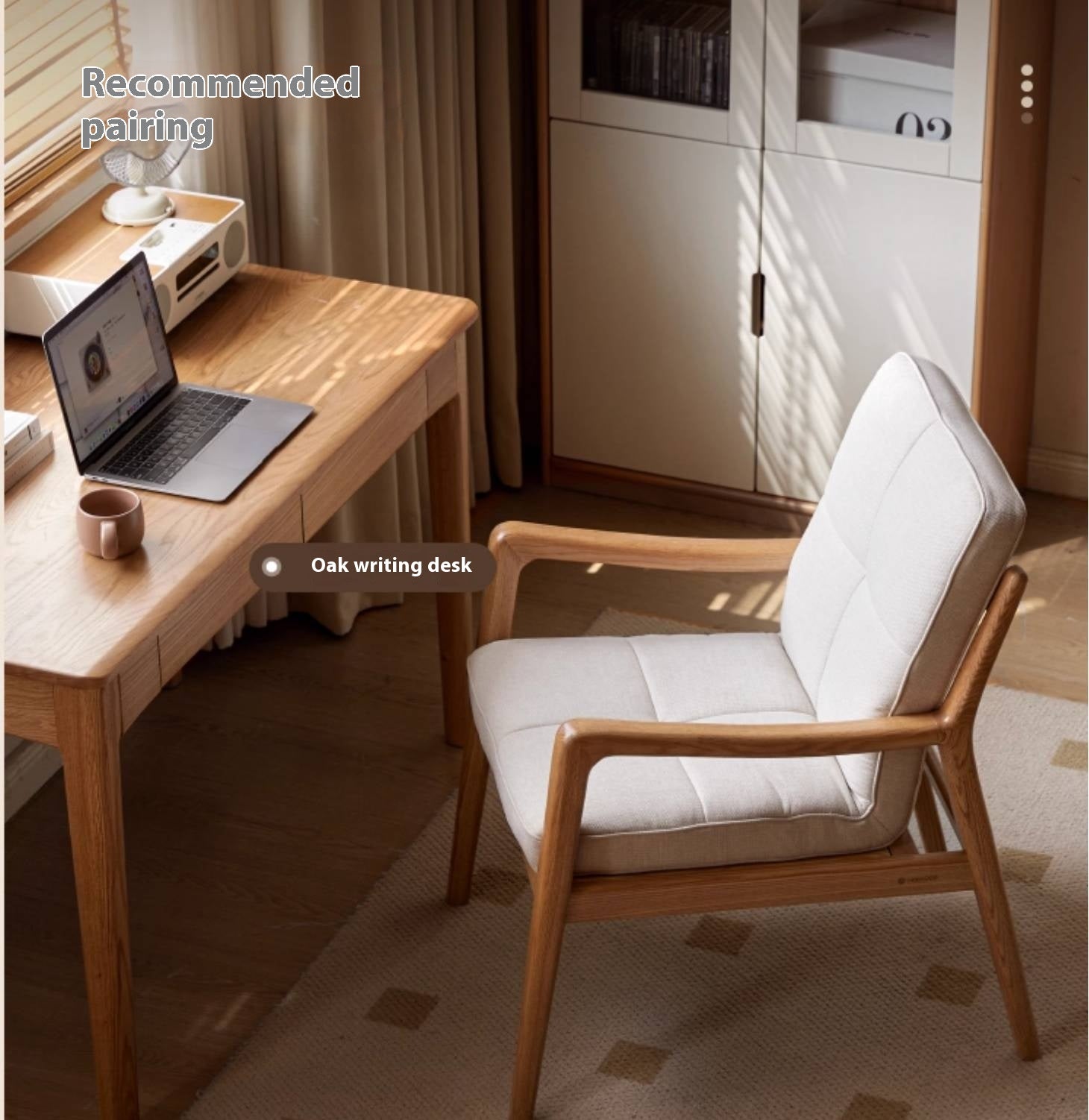 Oak Solid Wood Modern and Simple Armchair