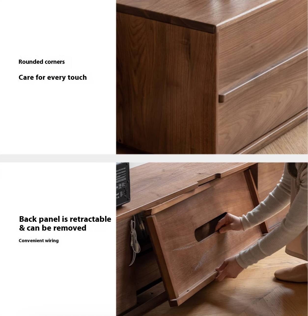 Black Walnut Solid Wood TV Stand