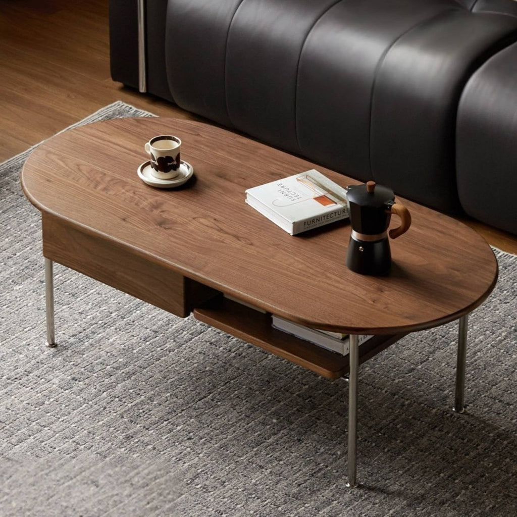 Black Walnut Solid Wood Italian Light Luxury Style Coffee Table