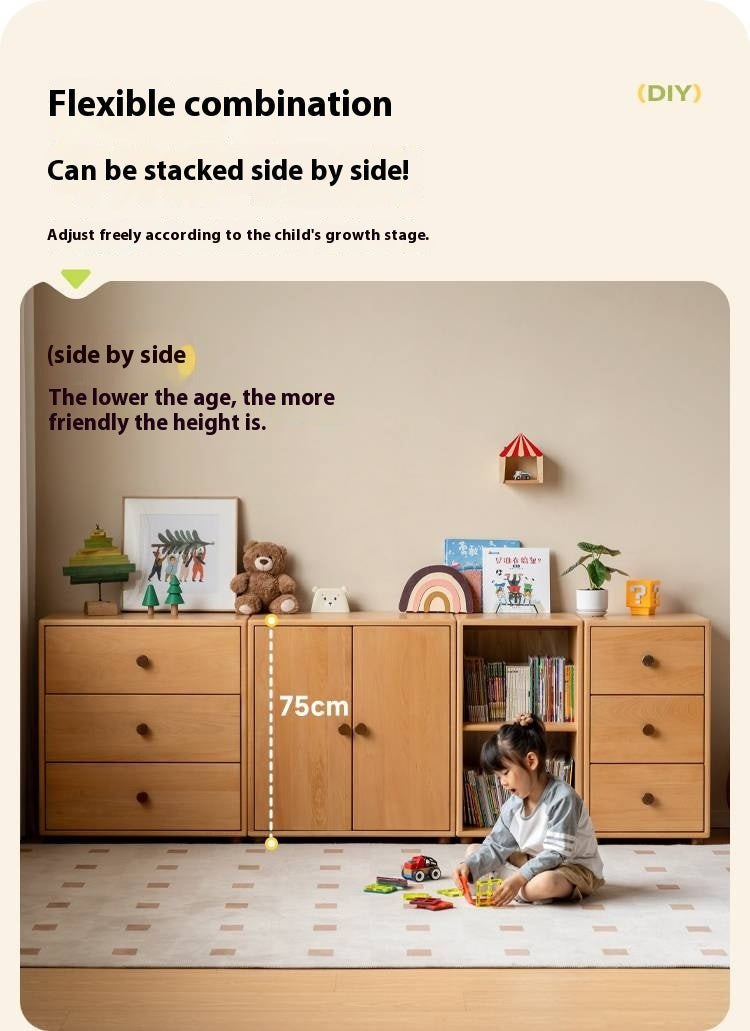 Beech Solid Wood Children's Bucket Cabinet