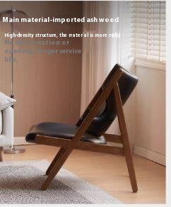 Ash Solid Wood Sofa Chair Fabric Back