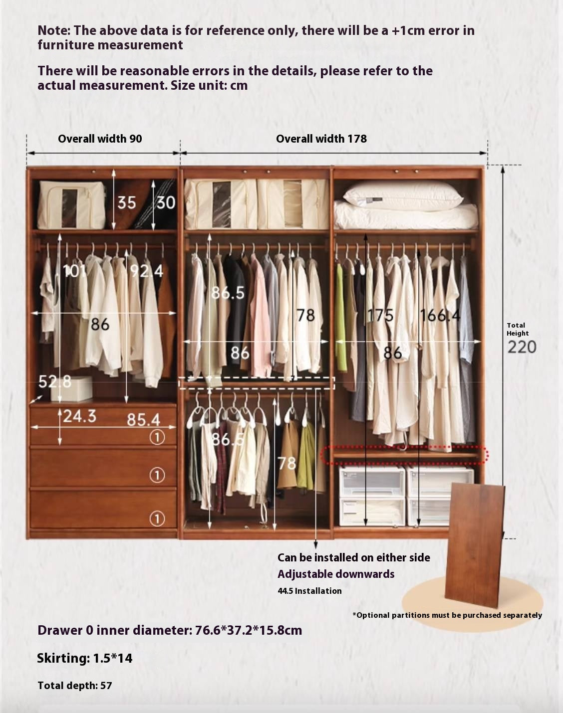 Oak Solid Wood Antique Style Wardrobe.