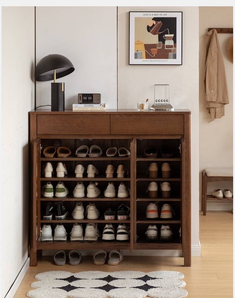 Ash Solid Wood Large Capacity Shoe Cabinet