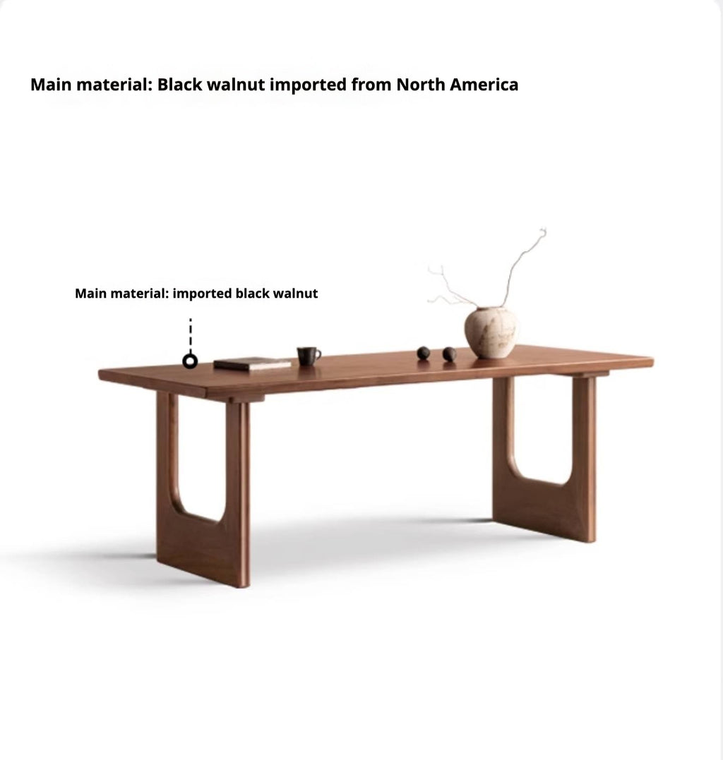Black Walnut Solid Wood Wabi Sabi Style Large Board Dining Table