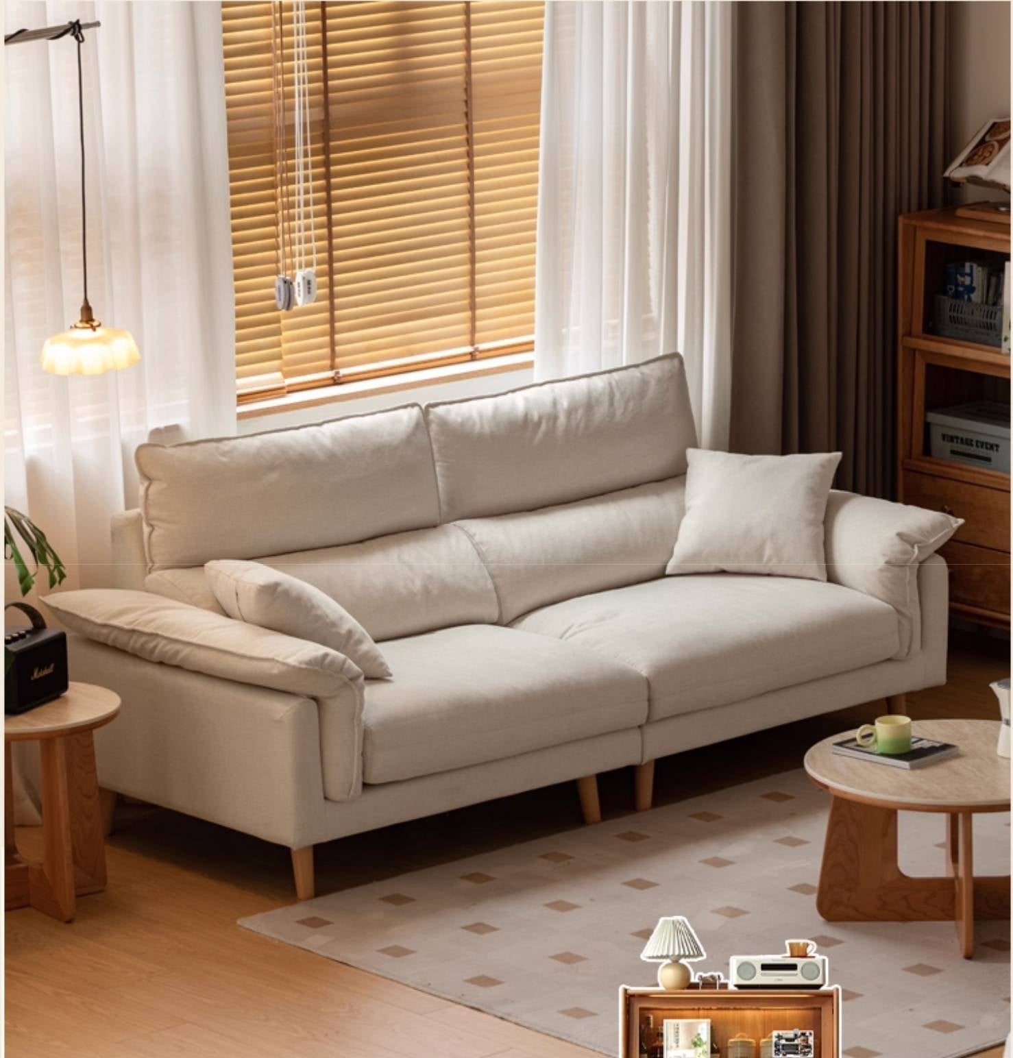 Fabric Sofa Simple High Backrest-