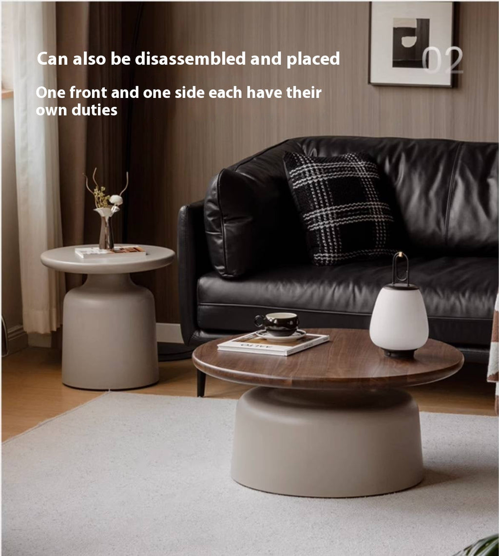 Black Walnut, Poplar Solid Wood Italian Light Luxury Coffee Table Combination