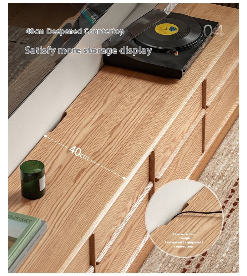 Oak, Ash Solid Wood Modern Skeleton Line TV Cabinet